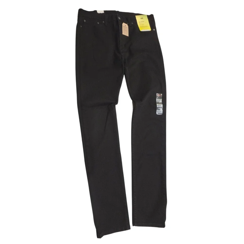 Levis Mens 510 Skinny Jeans Black Flex Stretch Performance 36x36